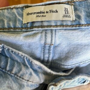 Abercrombie women’s mid rise straight leg jeans.